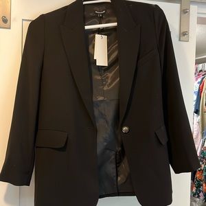 Whistles Crepe Boyfriend Blazer - Black NWT